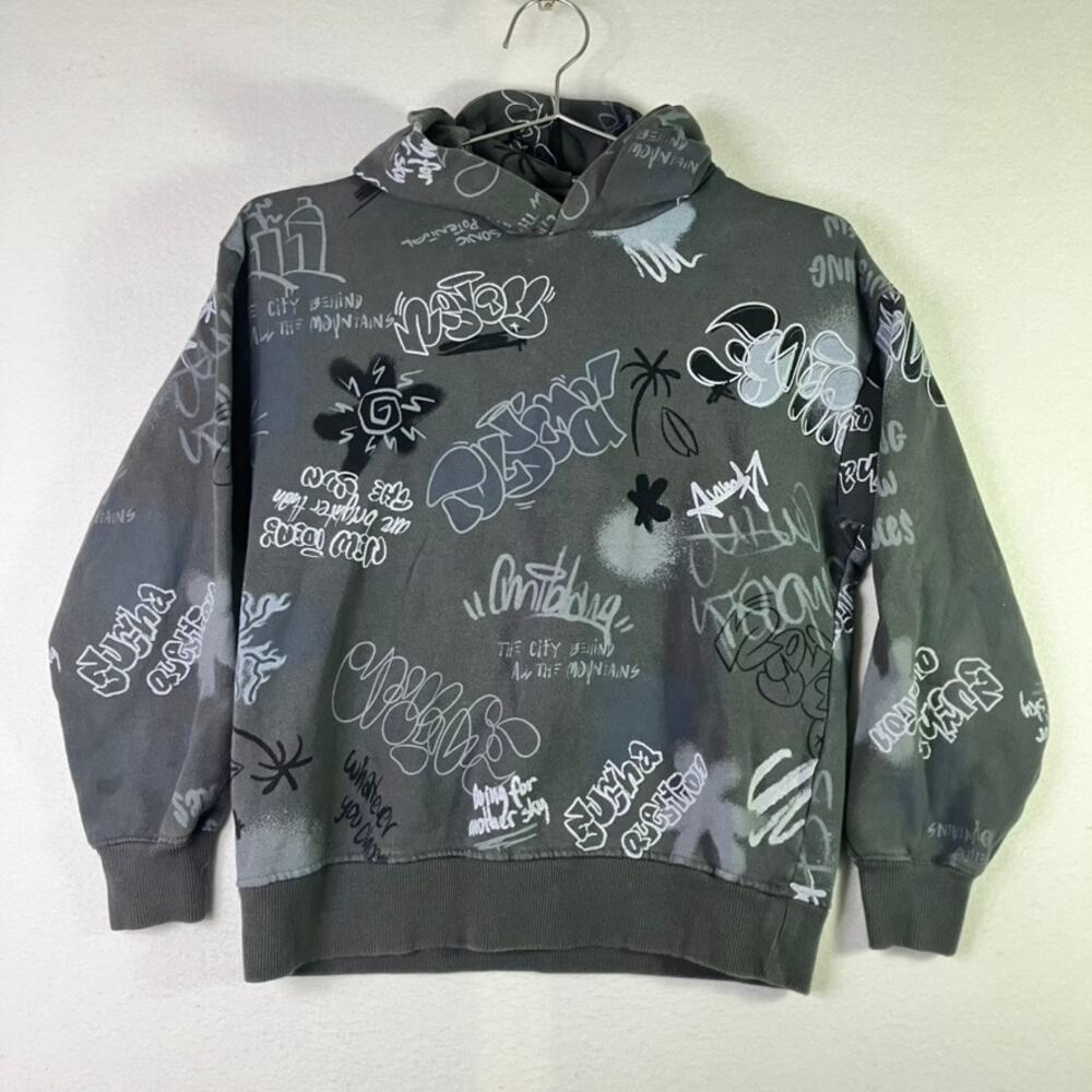 Zara Graffiti Hoodie Youth 11-12 Sweater Graphic Skater